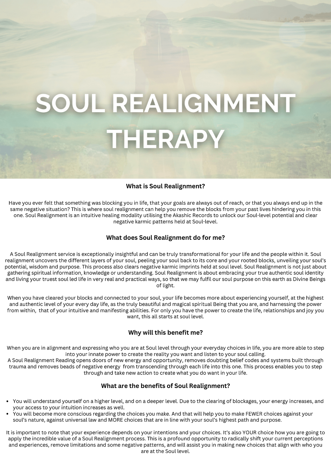 SOUL REALIGNMENT INFO